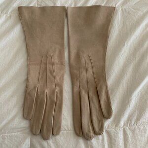 Elegant Taupe Colored Suede Gloves, marked size 7, vintage